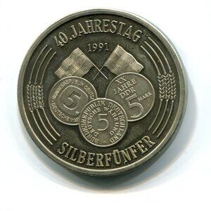 1991 Germany Silberfunfer Medal (b735-49)